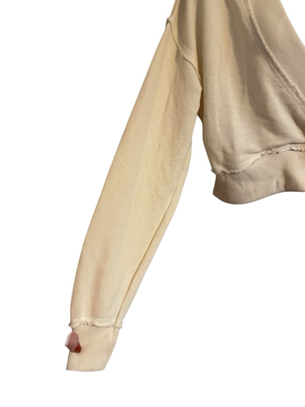 NWT  RET: $50    American Eagle Cream Casual Crop Pullover   SMALL    #A - Picture 3 of 9